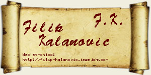 Filip Kalanović vizit kartica